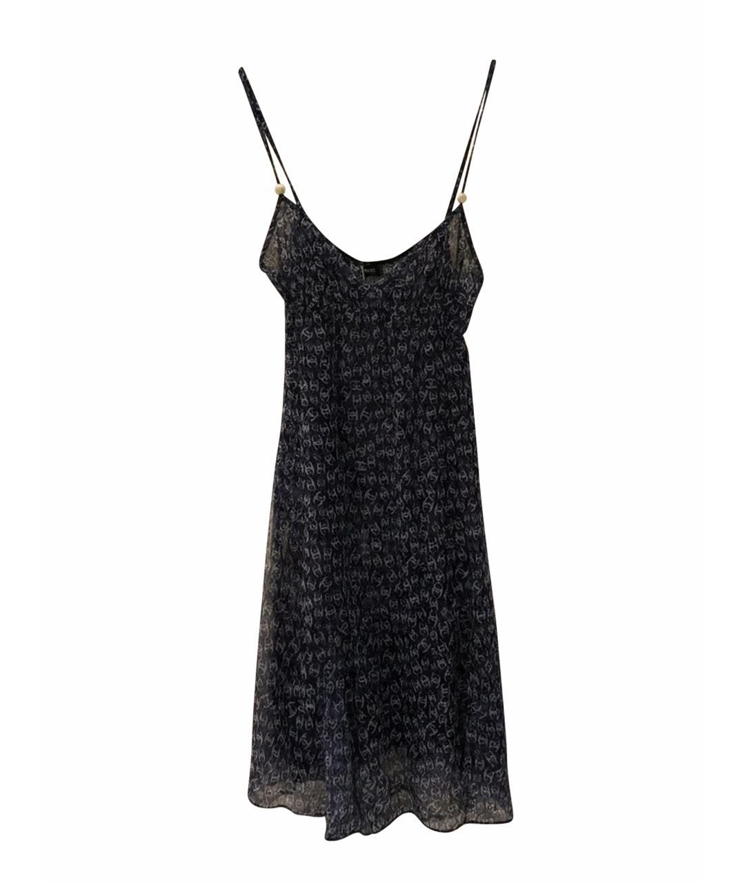 CHANEL Темно-синий шелковый сарафан, фото 1