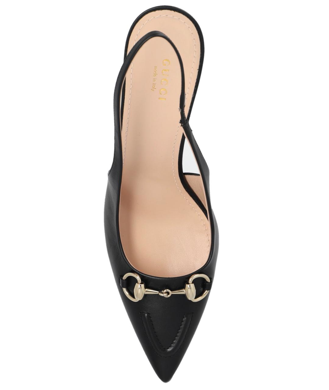 GUCCI Черные кожаные туфли, фото 3