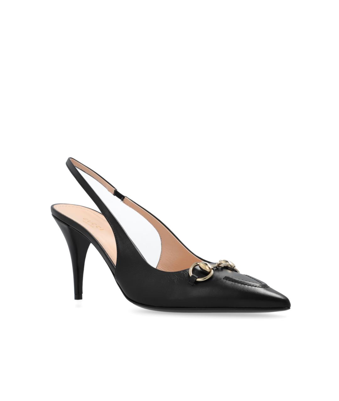 GUCCI Черные кожаные туфли, фото 2