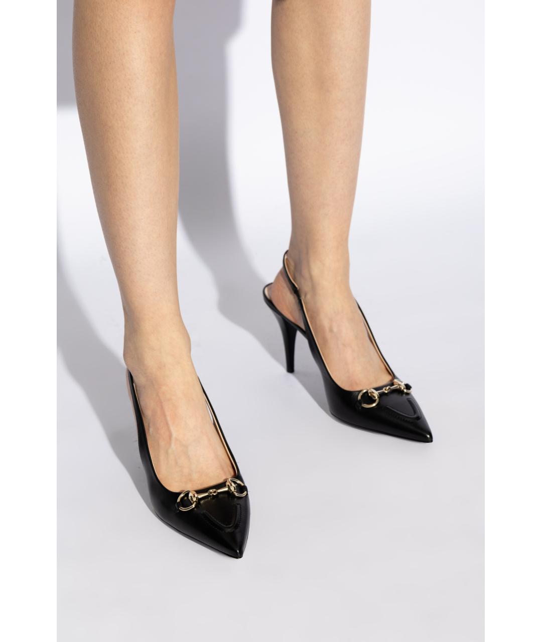 GUCCI Черные кожаные туфли, фото 6