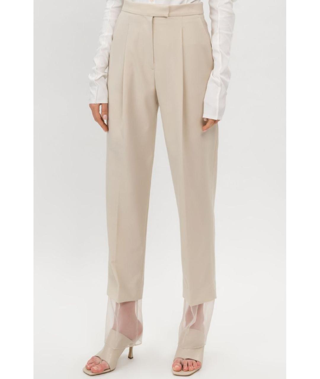 LOW CLASSIC Бежевые прямые брюки, фото 2
