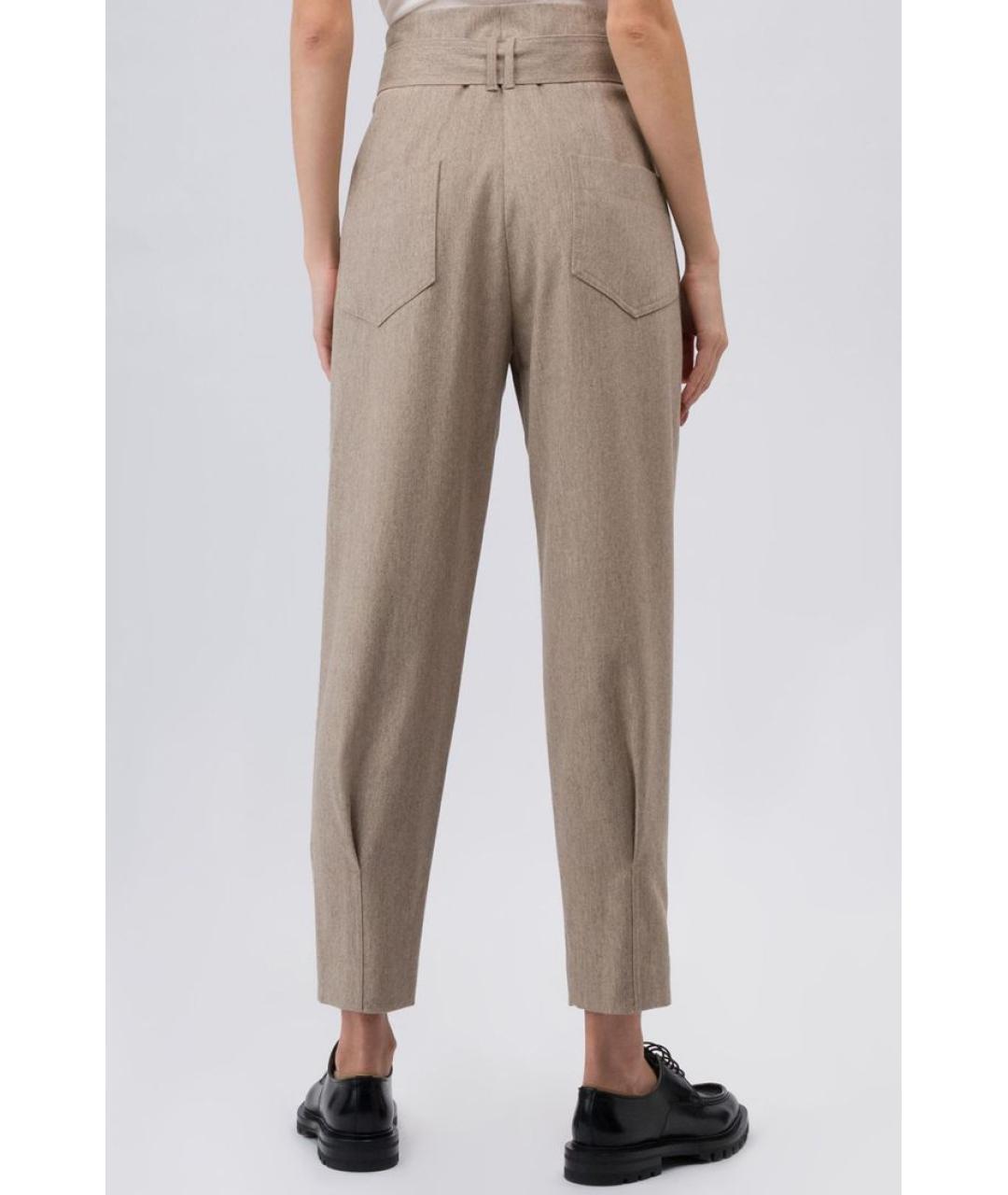 LOW CLASSIC Бежевые прямые брюки, фото 3