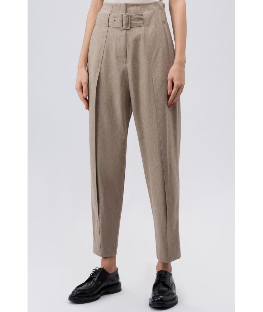 LOW CLASSIC Бежевые прямые брюки, фото 2
