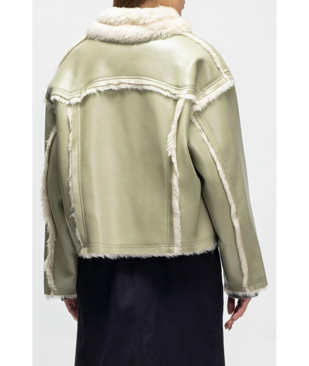 STAND STUDIO Зеленая дубленка, фото 4