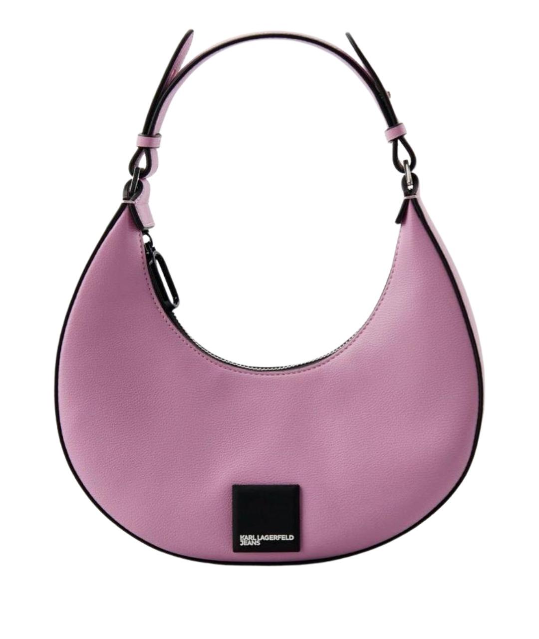 KARL LAGERFELD Розовая сумка с короткими ручками из искусственной кожи, фото 1