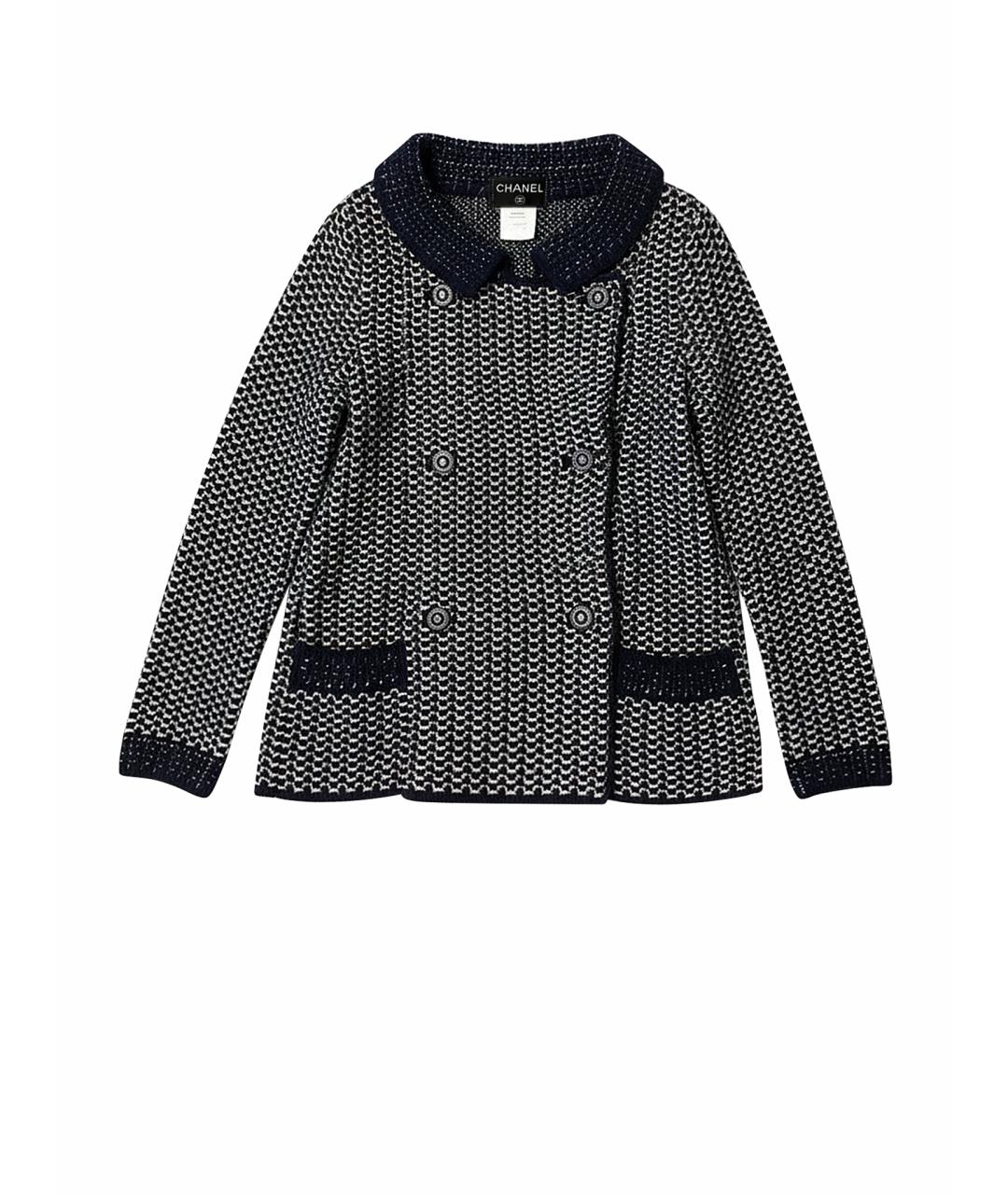 CHANEL Темно-синий кашемировый жакет/пиджак, фото 1