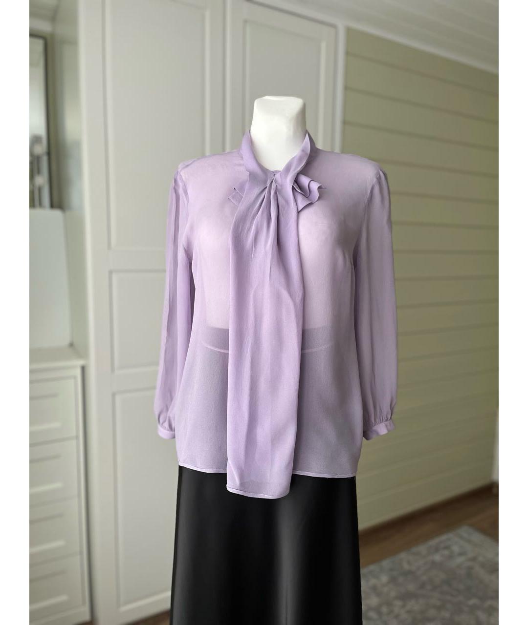 PRADA Фиолетовая шелковая блузы, фото 6