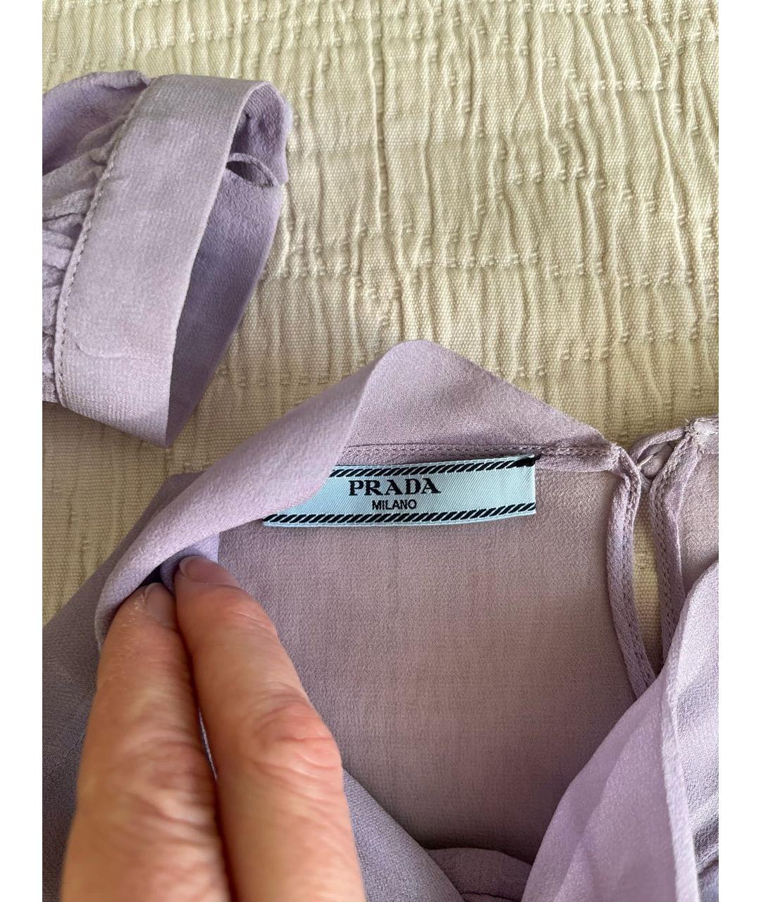 PRADA Фиолетовая шелковая блузы, фото 5