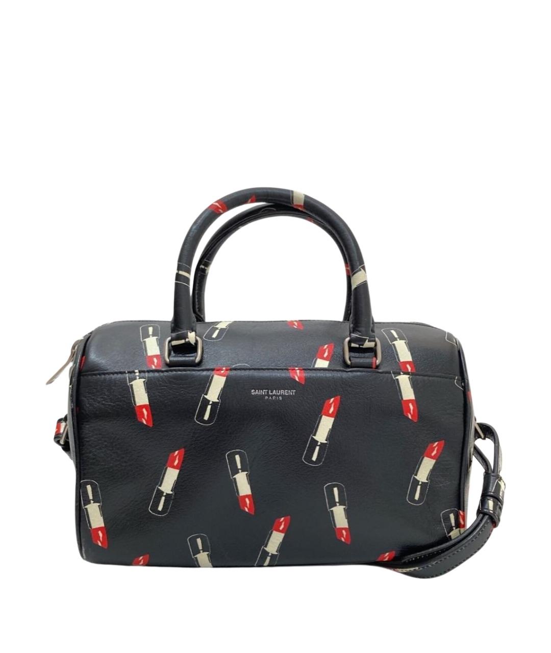 SAINT LAURENT Черная кожаная сумка с короткими ручками, фото 1