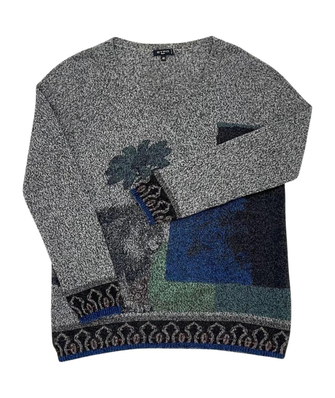 ETRO Серый шерстяной джемпер / свитер, фото 1