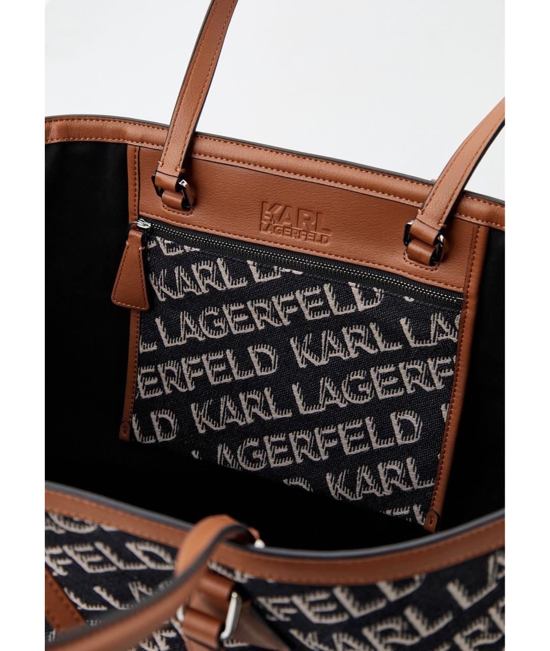 KARL LAGERFELD Темно-синяя сумка тоут, фото 4