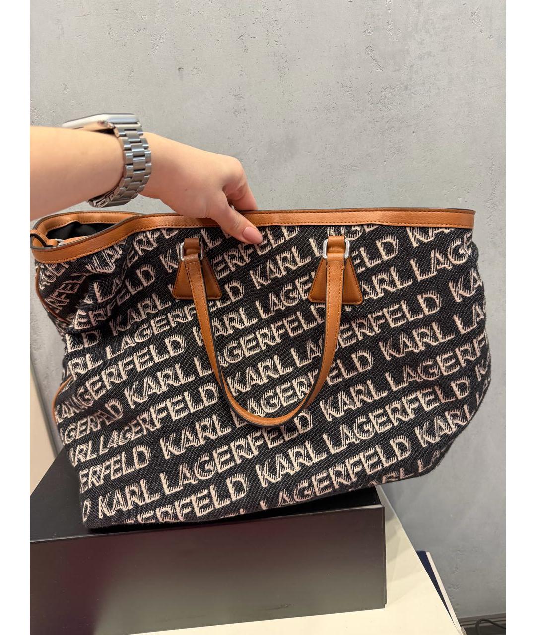 KARL LAGERFELD Темно-синяя сумка тоут, фото 8