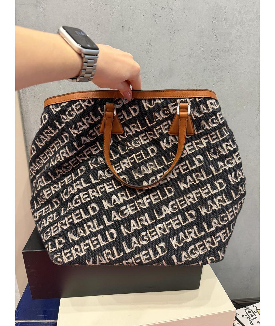 KARL LAGERFELD Темно-синяя сумка тоут, фото 5