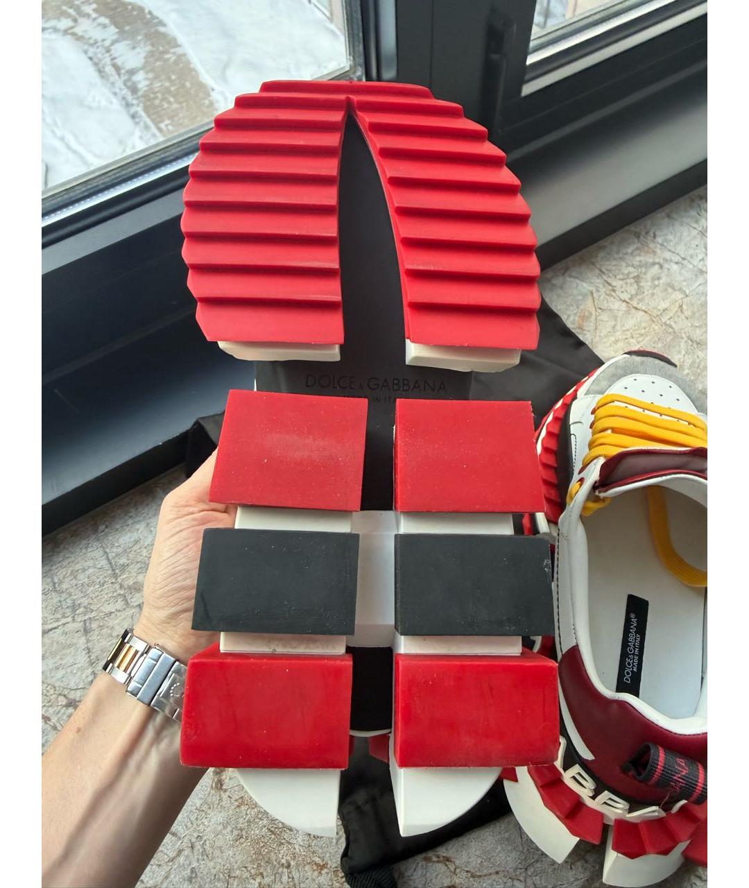 DOLCE&GABBANA Мульти кожаные кроссовки, фото 5