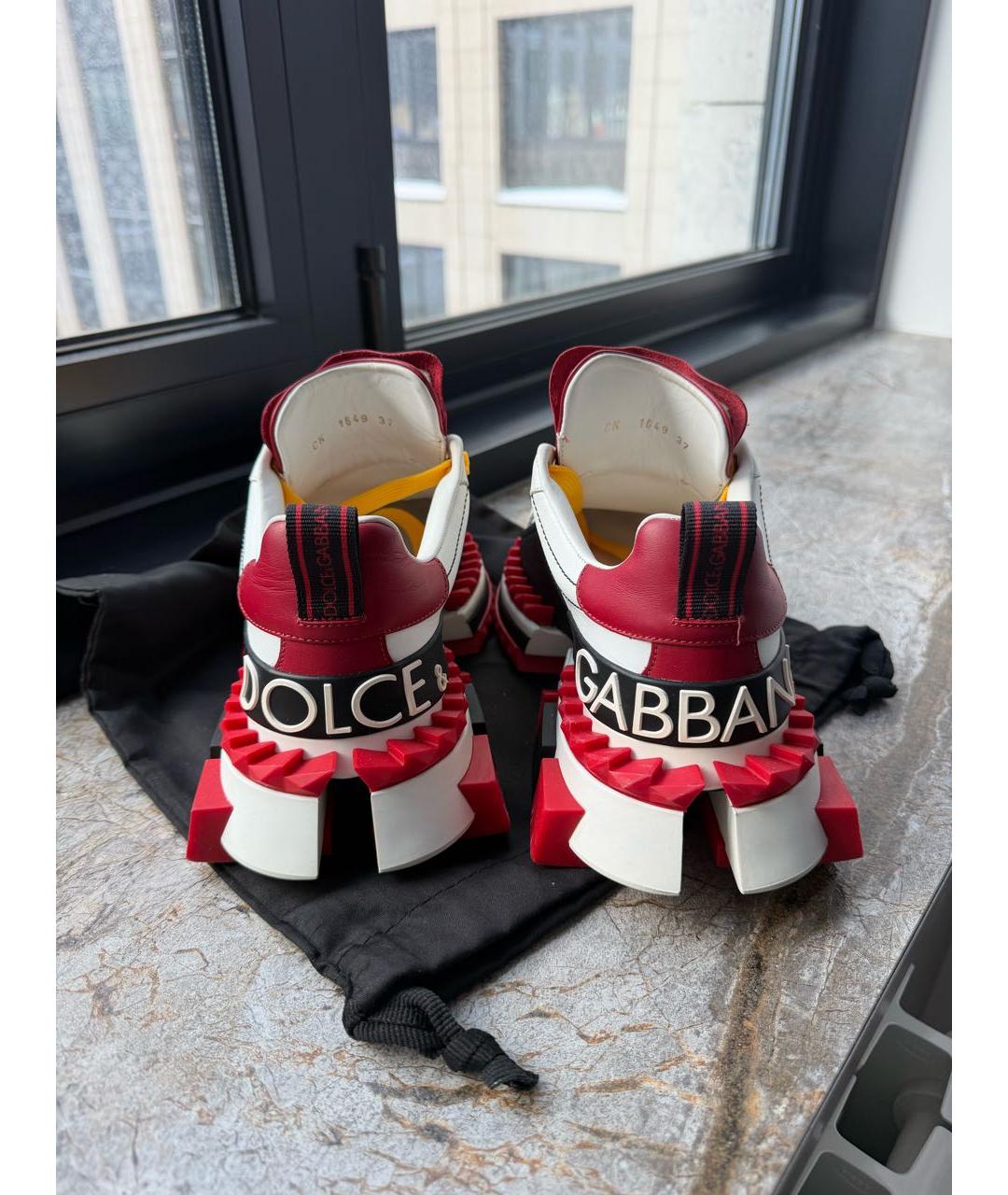 DOLCE&GABBANA Мульти кожаные кроссовки, фото 4