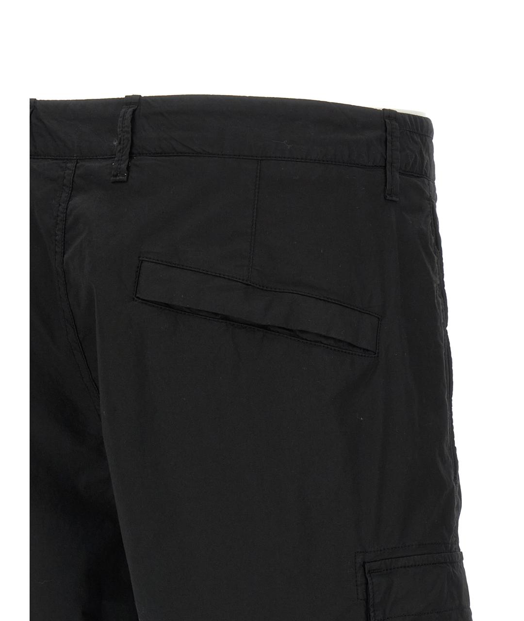 STONE ISLAND Черные хлопковые шорты, фото 4