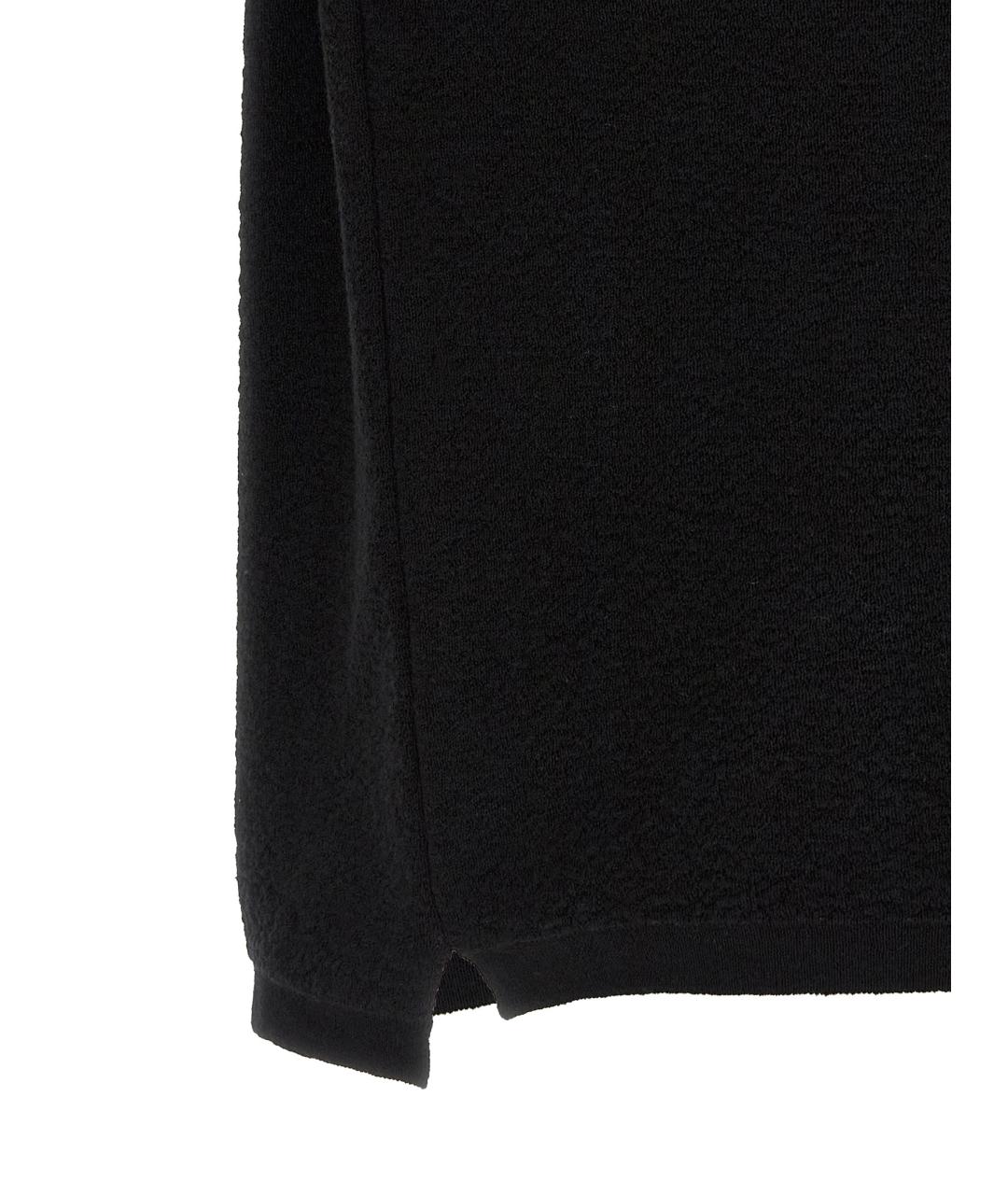 STONE ISLAND Черное хлопковое поло с коротким рукавом, фото 4