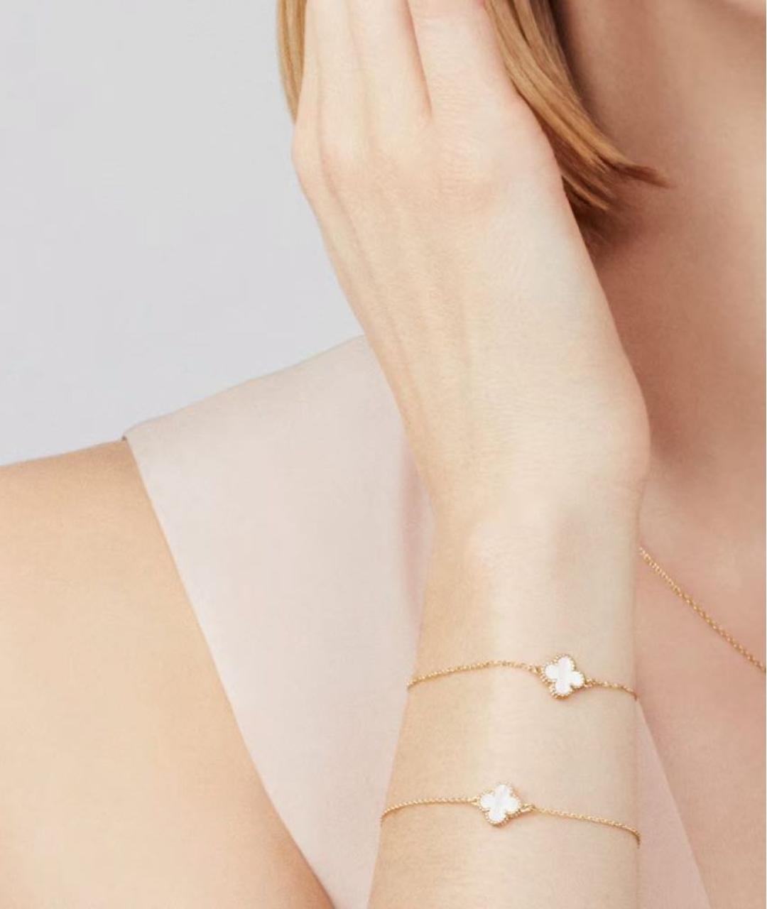 VAN CLEEF & ARPELS Белый браслет из желтого золота, фото 2