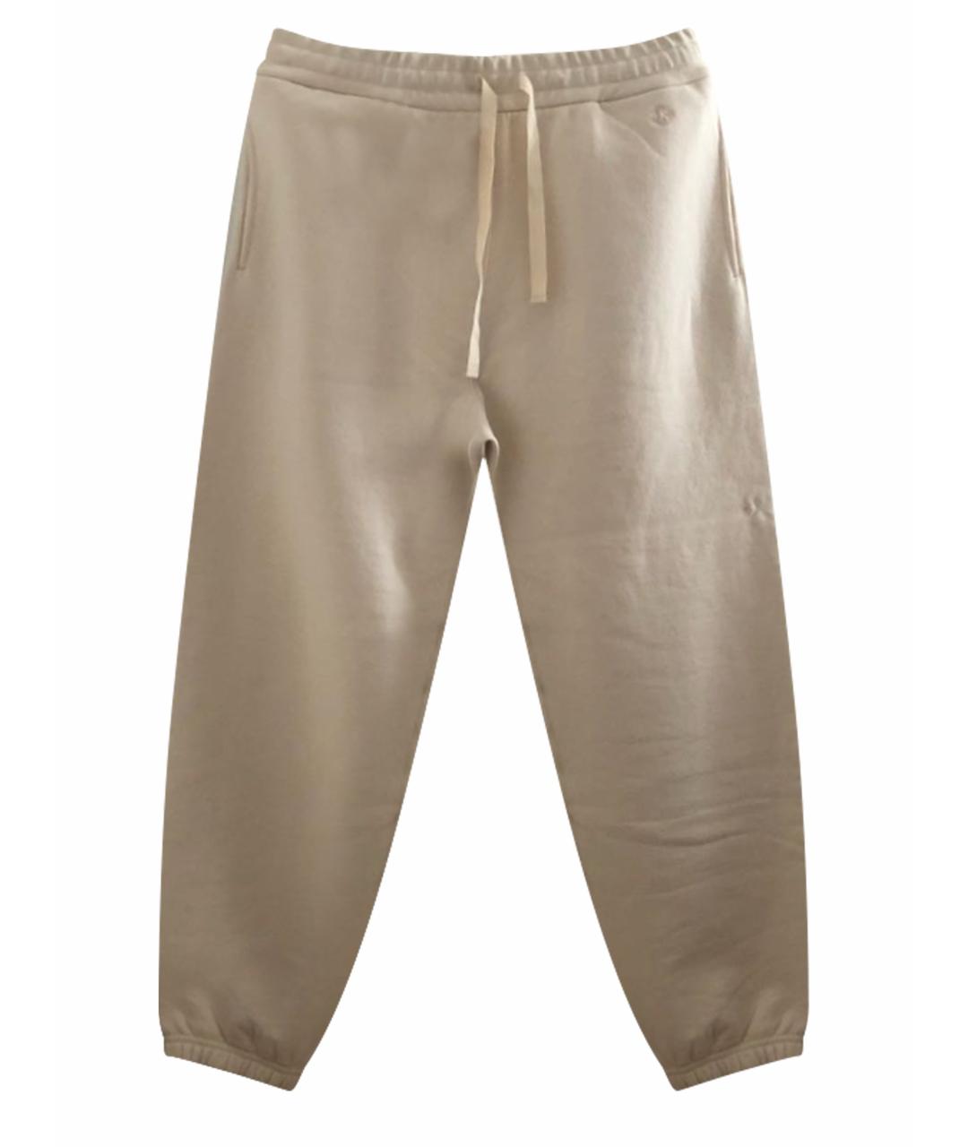 JIL SANDER Бежевые хлопковые повседневные брюки, фото 1
