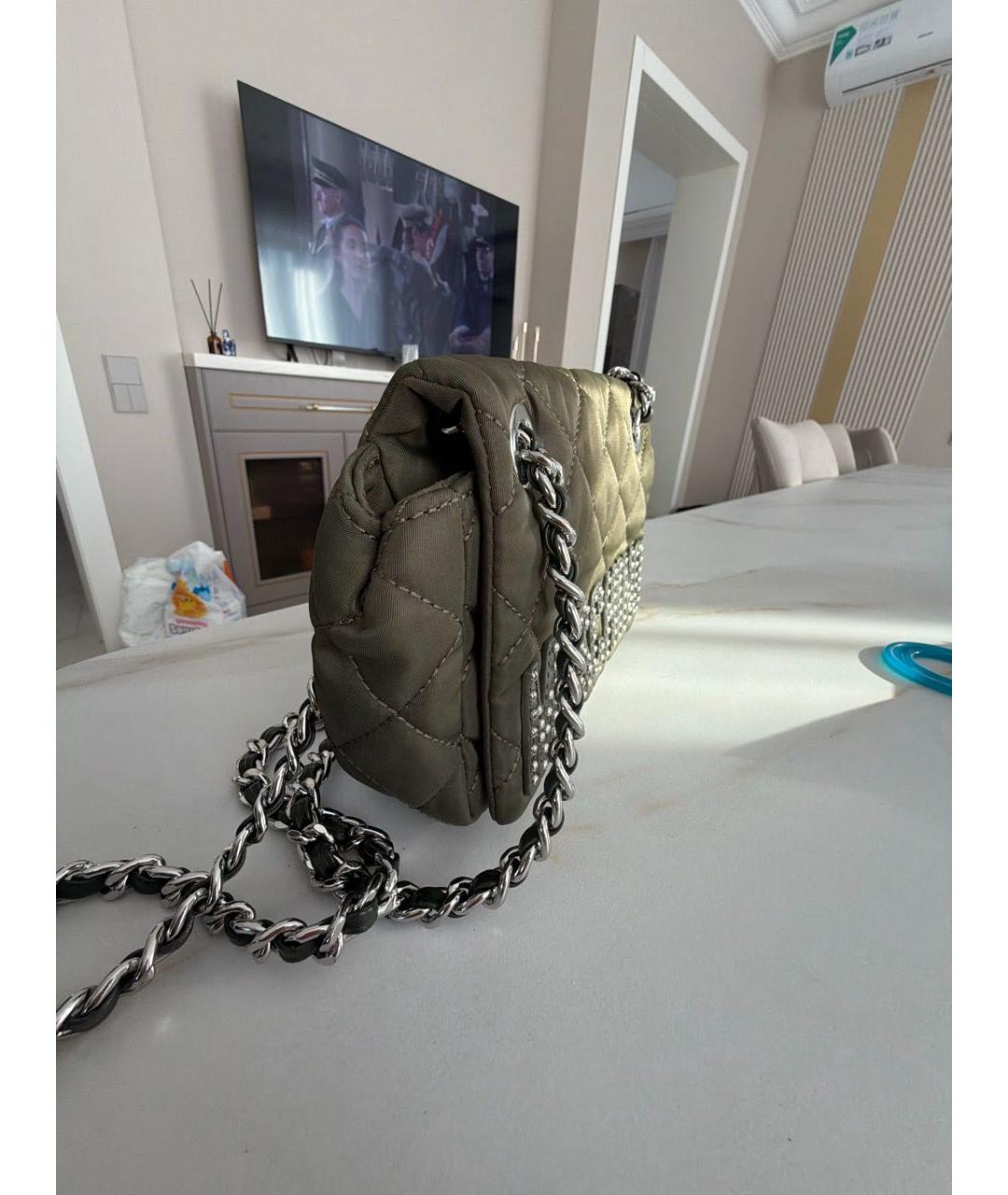 MOSCHINO Хаки тканевая сумка через плечо, фото 2
