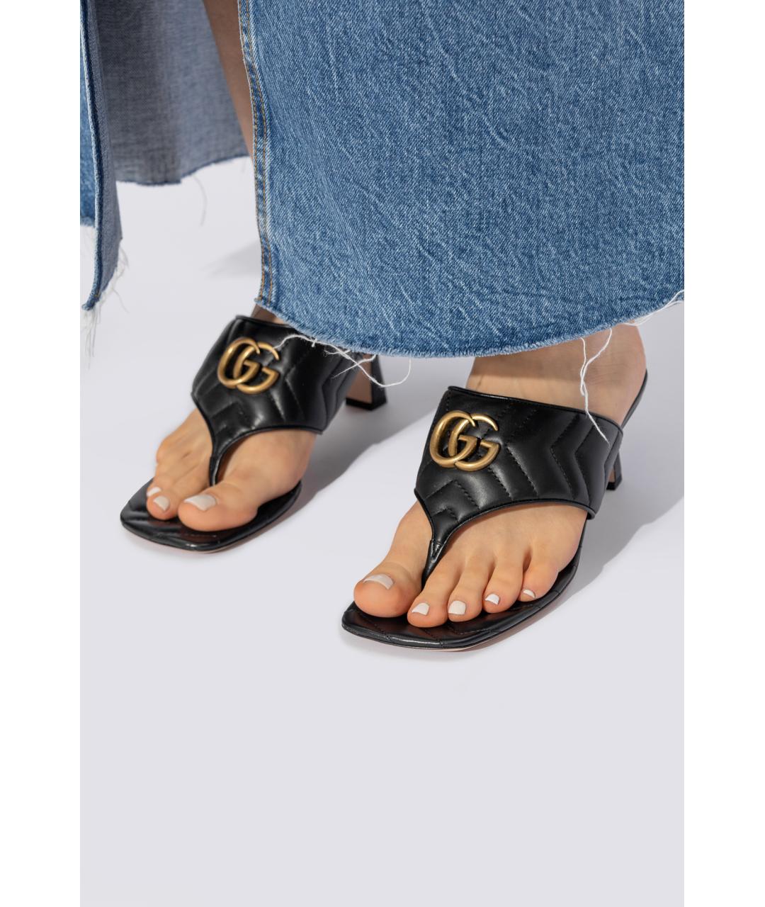 GUCCI Черные кожаные мюли, фото 6