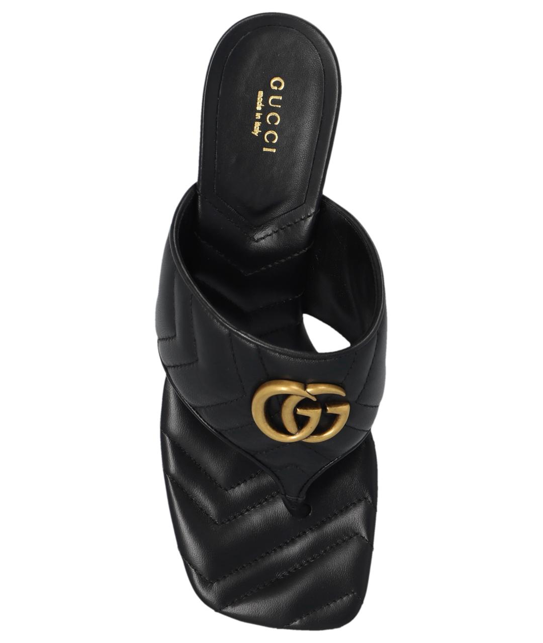 GUCCI Черные кожаные мюли, фото 3