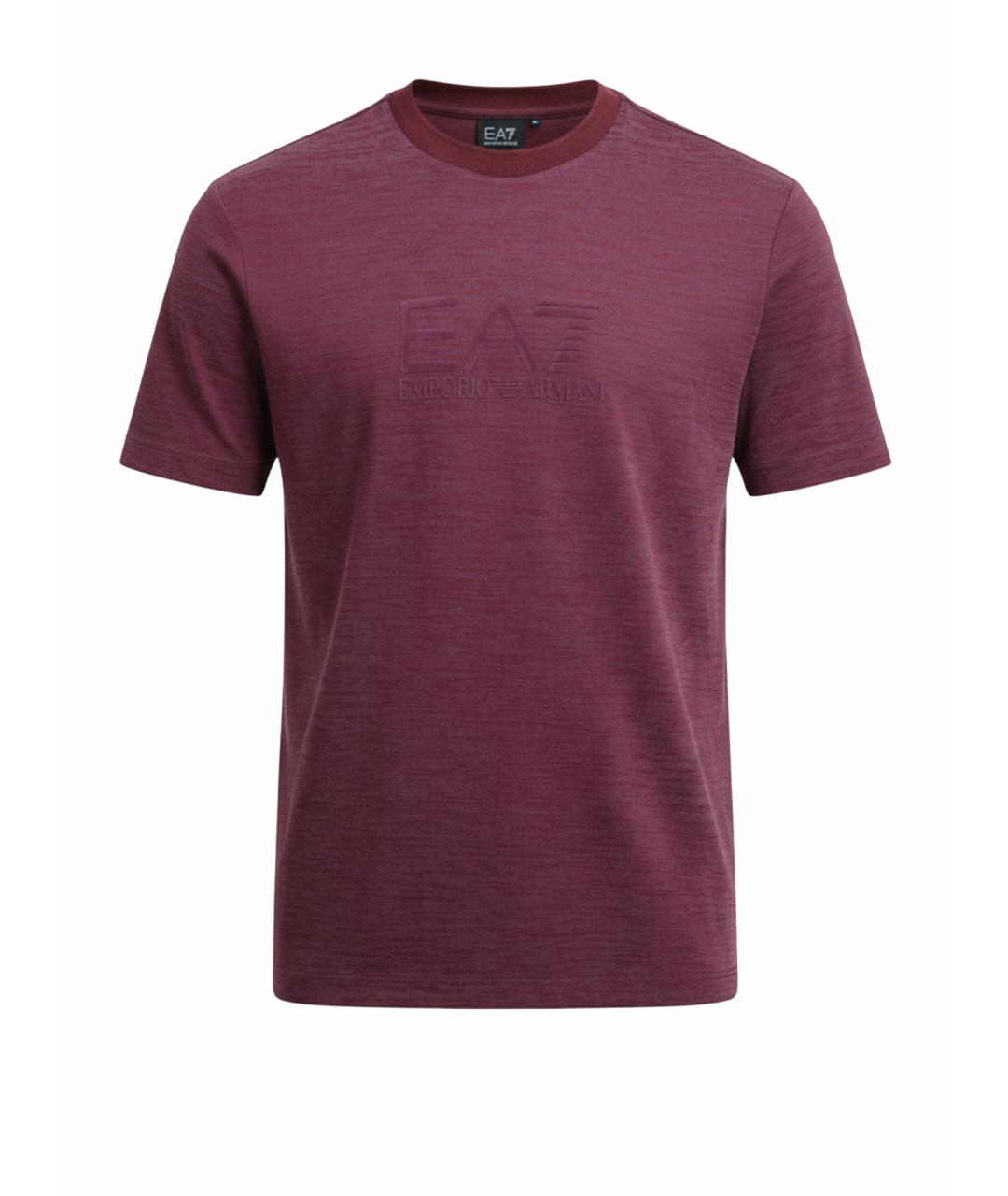 EA7 Бордовая хлопковая футболка, фото 1