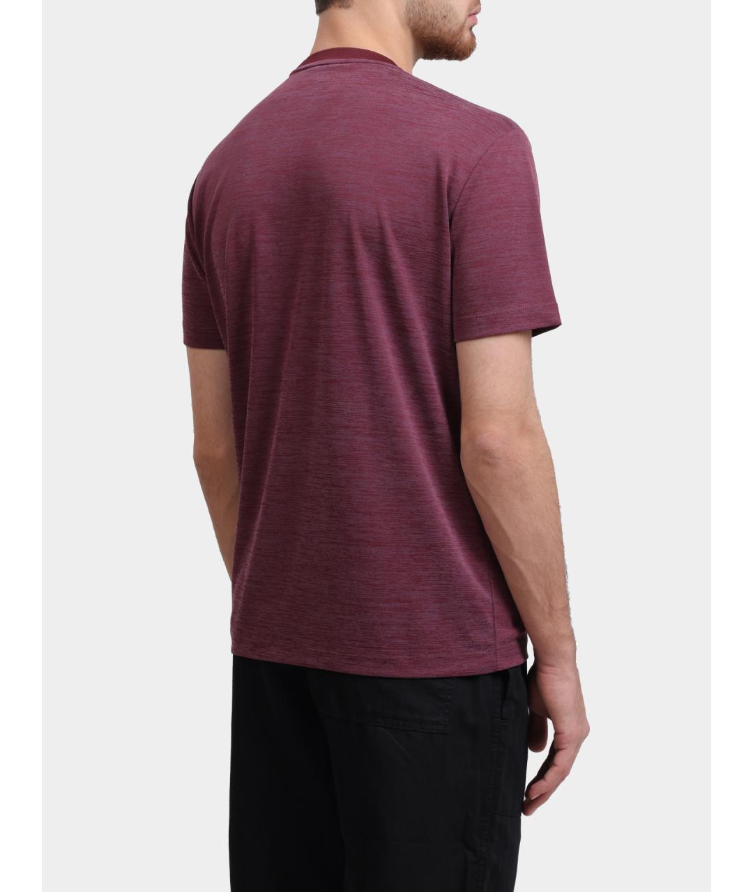 EA7 Бордовая хлопковая футболка, фото 4