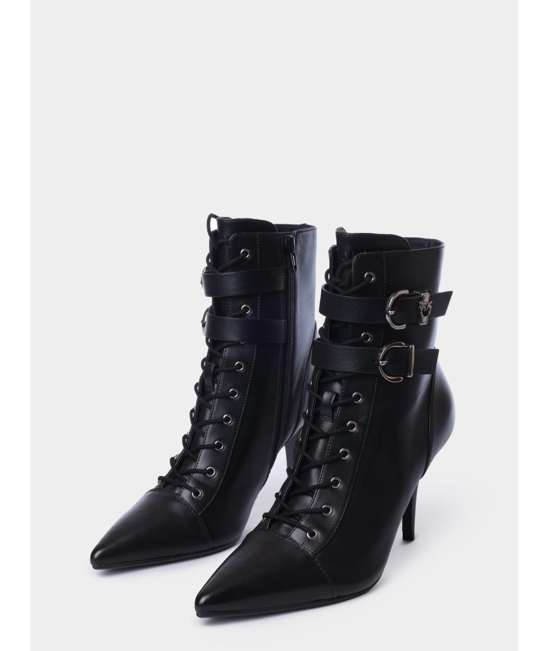 PINKO Черные кожаные ботильоны, фото 2