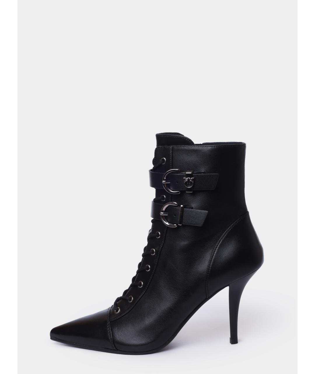 PINKO Черные кожаные ботильоны, фото 5