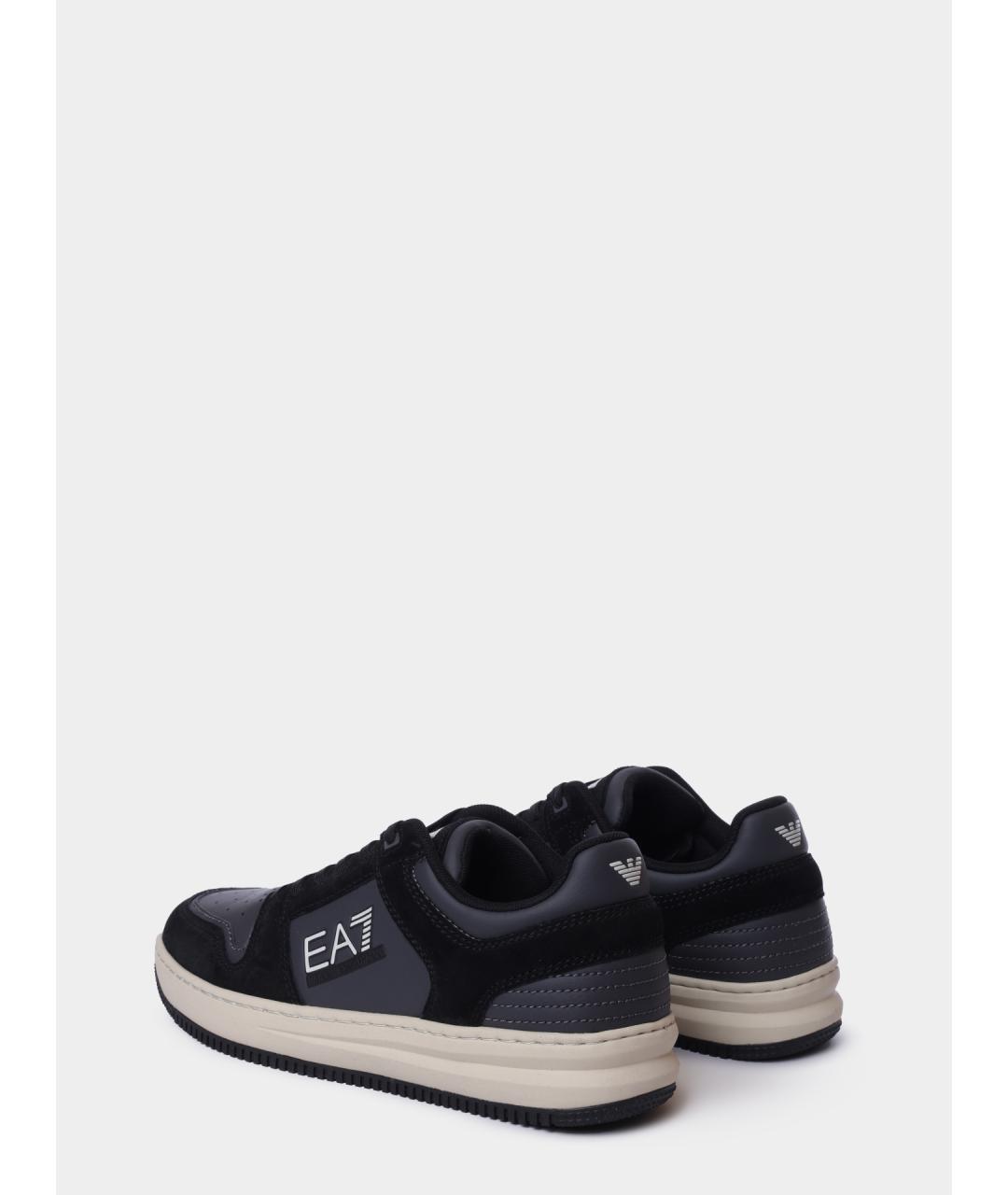 EA7 Черные низкие кроссовки / кеды, фото 5