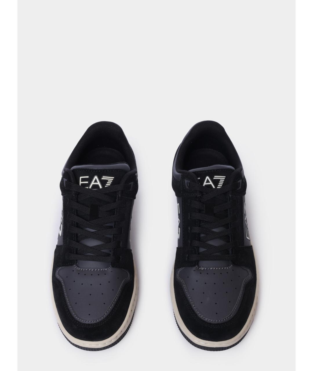 EA7 Черные низкие кроссовки / кеды, фото 3