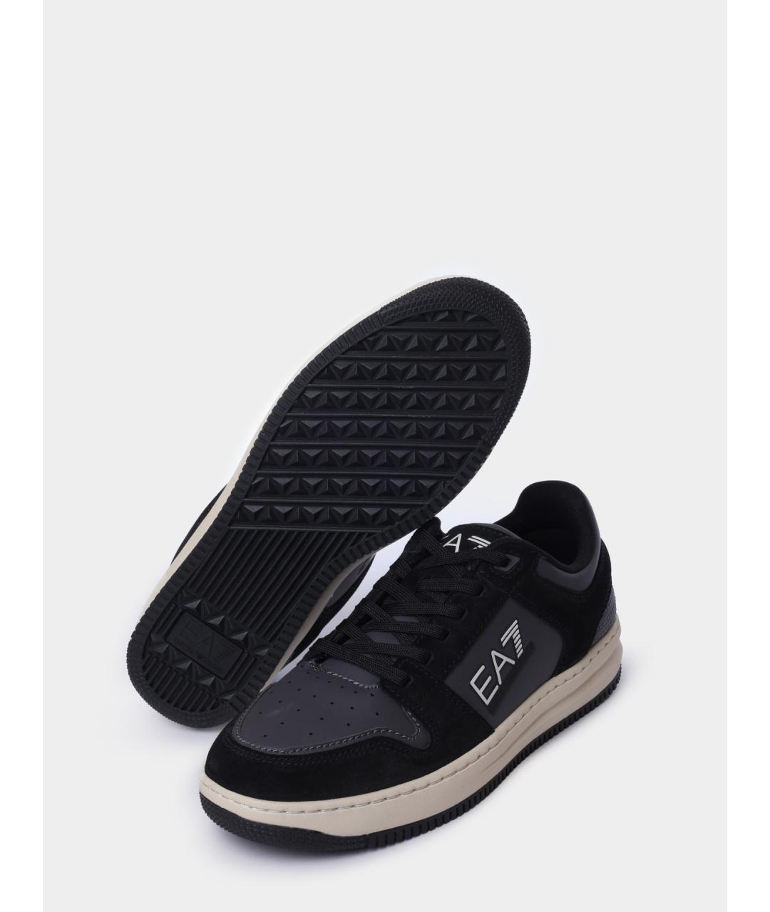 EA7 Черные низкие кроссовки / кеды, фото 4