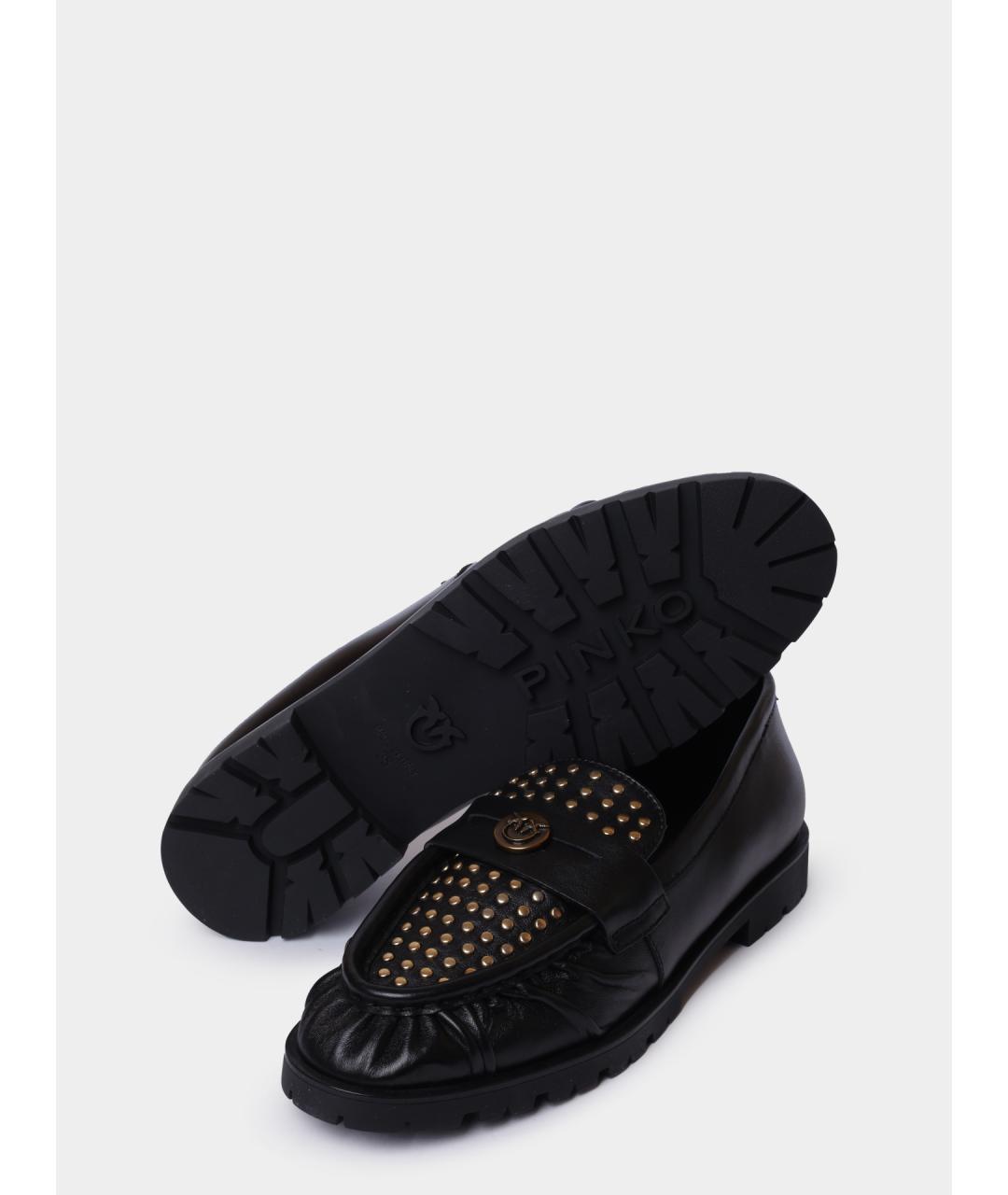 PINKO Черные кожаные мокасины, фото 4