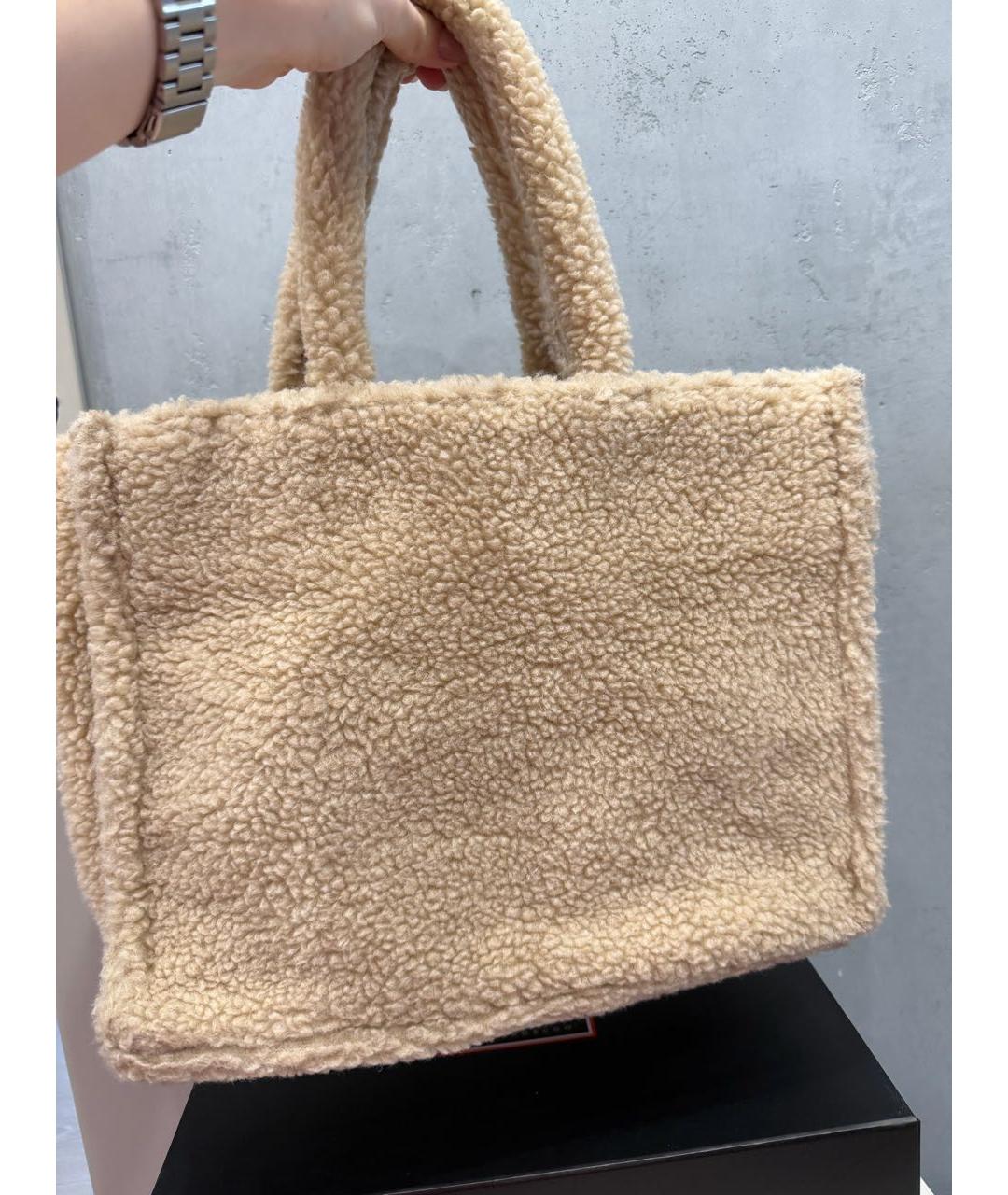 COCCINELLE Бежевая шерстяная сумка через плечо, фото 5