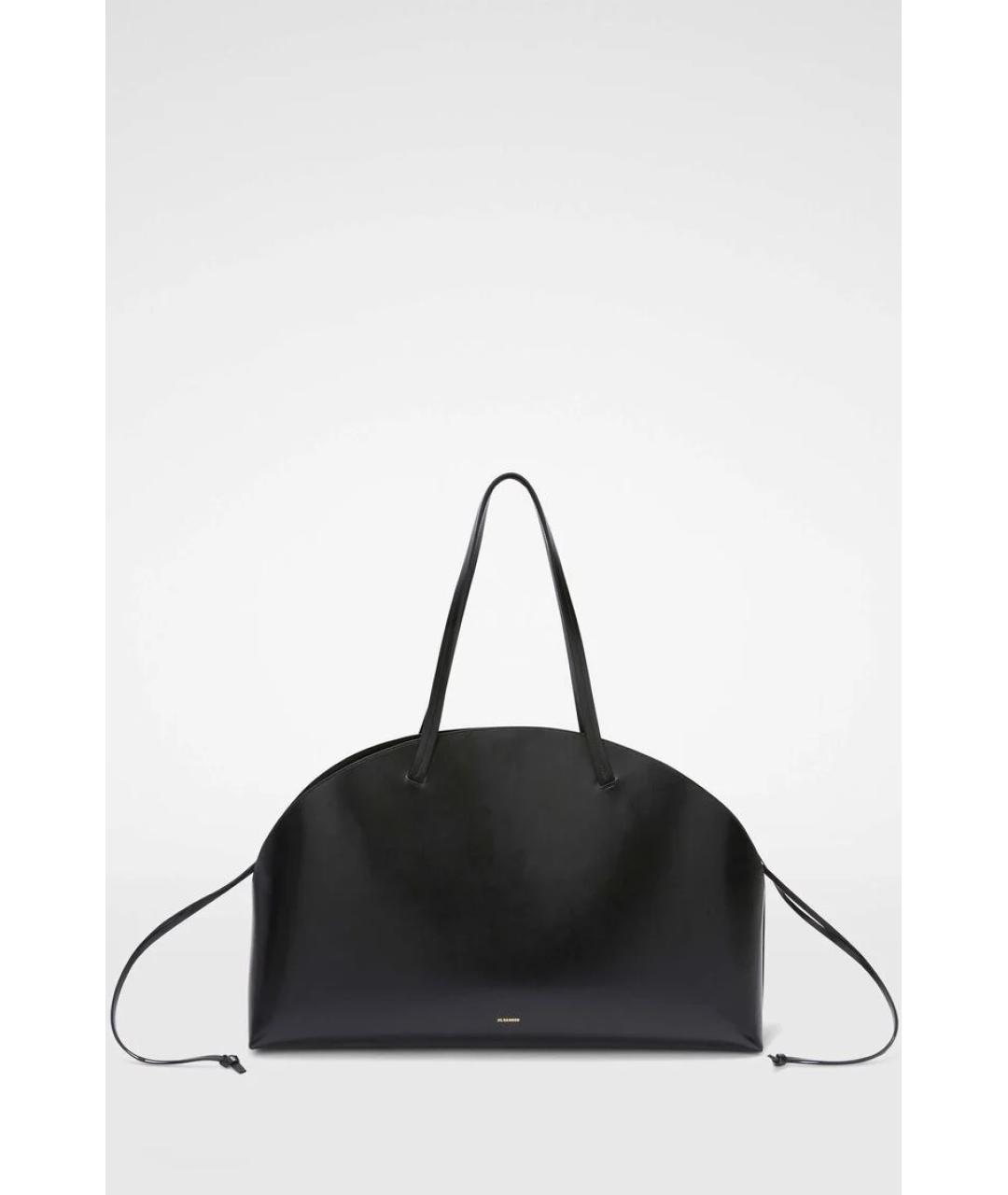 JIL SANDER Черная кожаная сумка тоут, фото 6