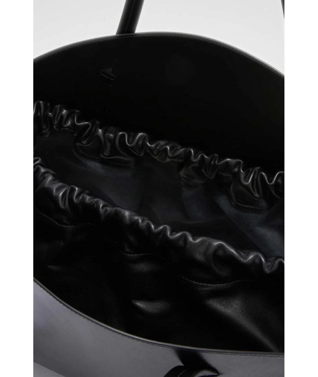 JIL SANDER Черная кожаная сумка тоут, фото 5