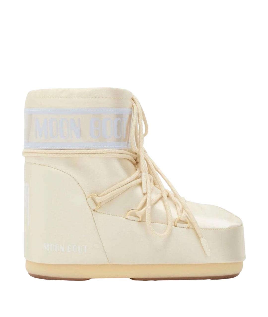 MOON BOOT Бежевые текстильные полусапоги, фото 1
