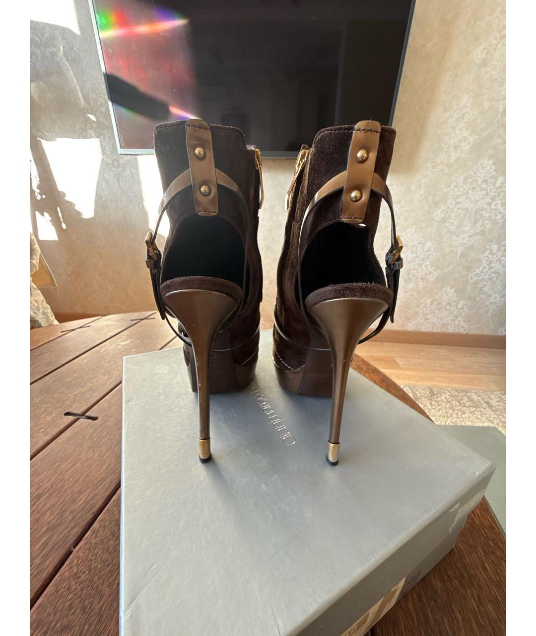 GIAN MARCO LORENZI Коричневые замшевые ботильоны, фото 4