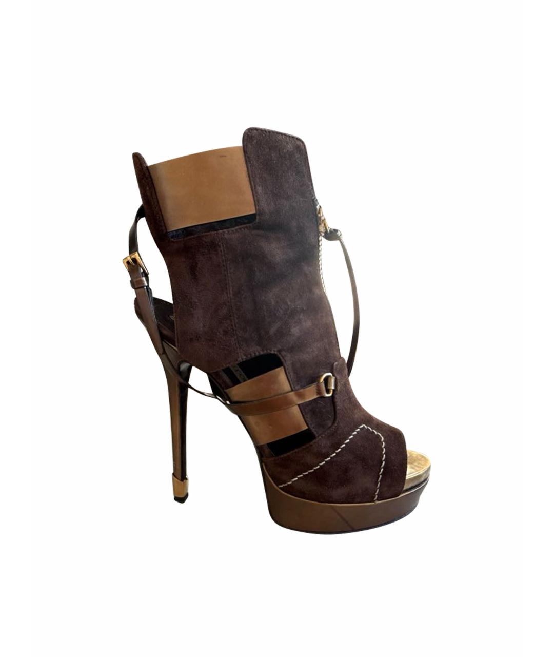 GIAN MARCO LORENZI Коричневые замшевые ботильоны, фото 1