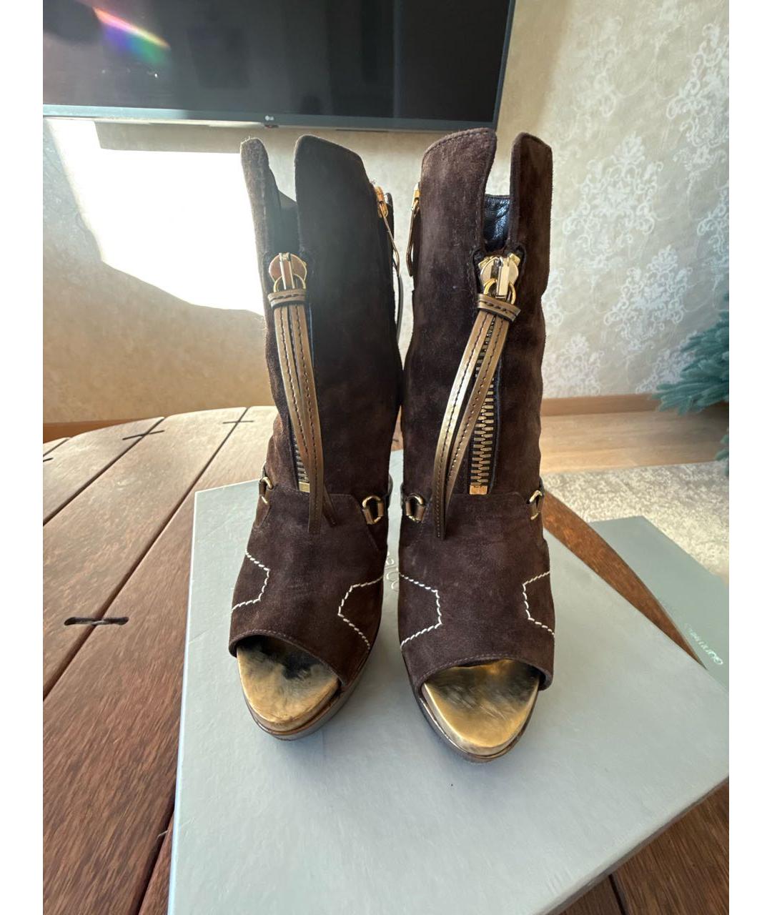 GIAN MARCO LORENZI Коричневые замшевые ботильоны, фото 2