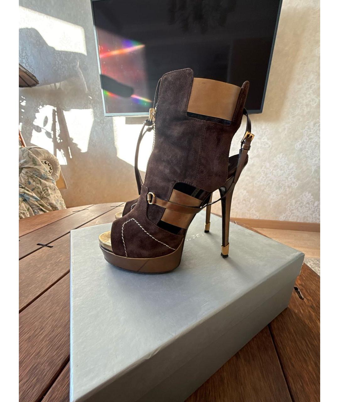 GIAN MARCO LORENZI Коричневые замшевые ботильоны, фото 5