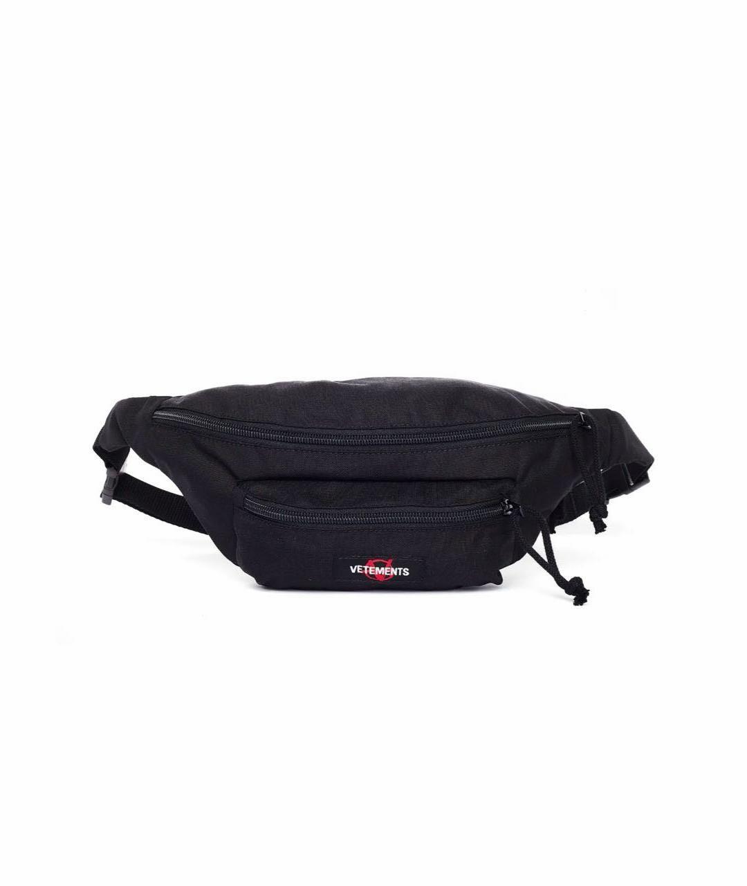 VETEMENTS Черная хлопковая поясная сумка, фото 9