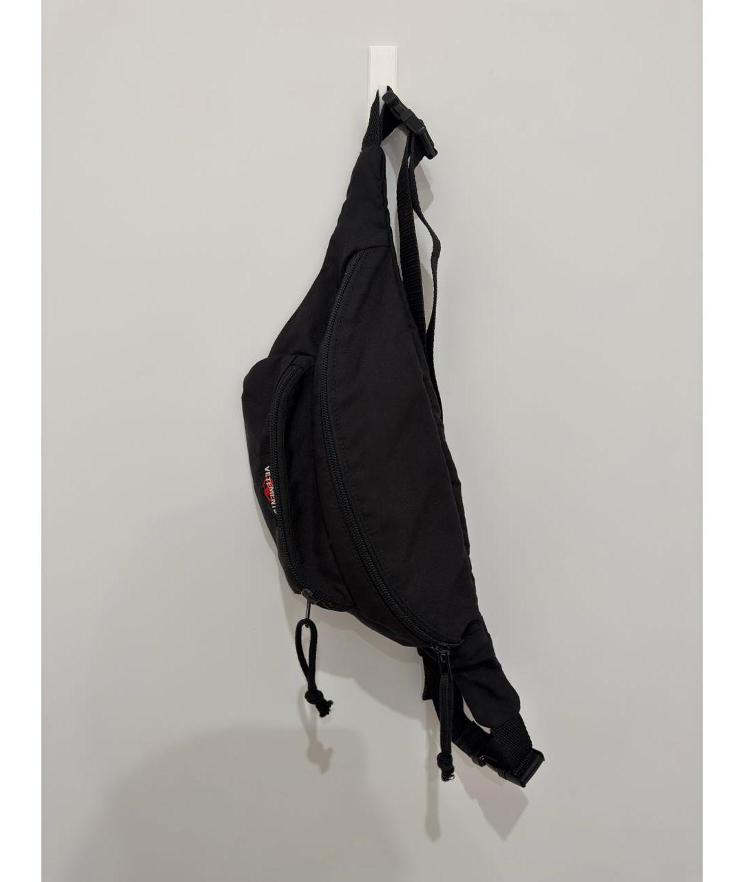 VETEMENTS Черная хлопковая поясная сумка, фото 5