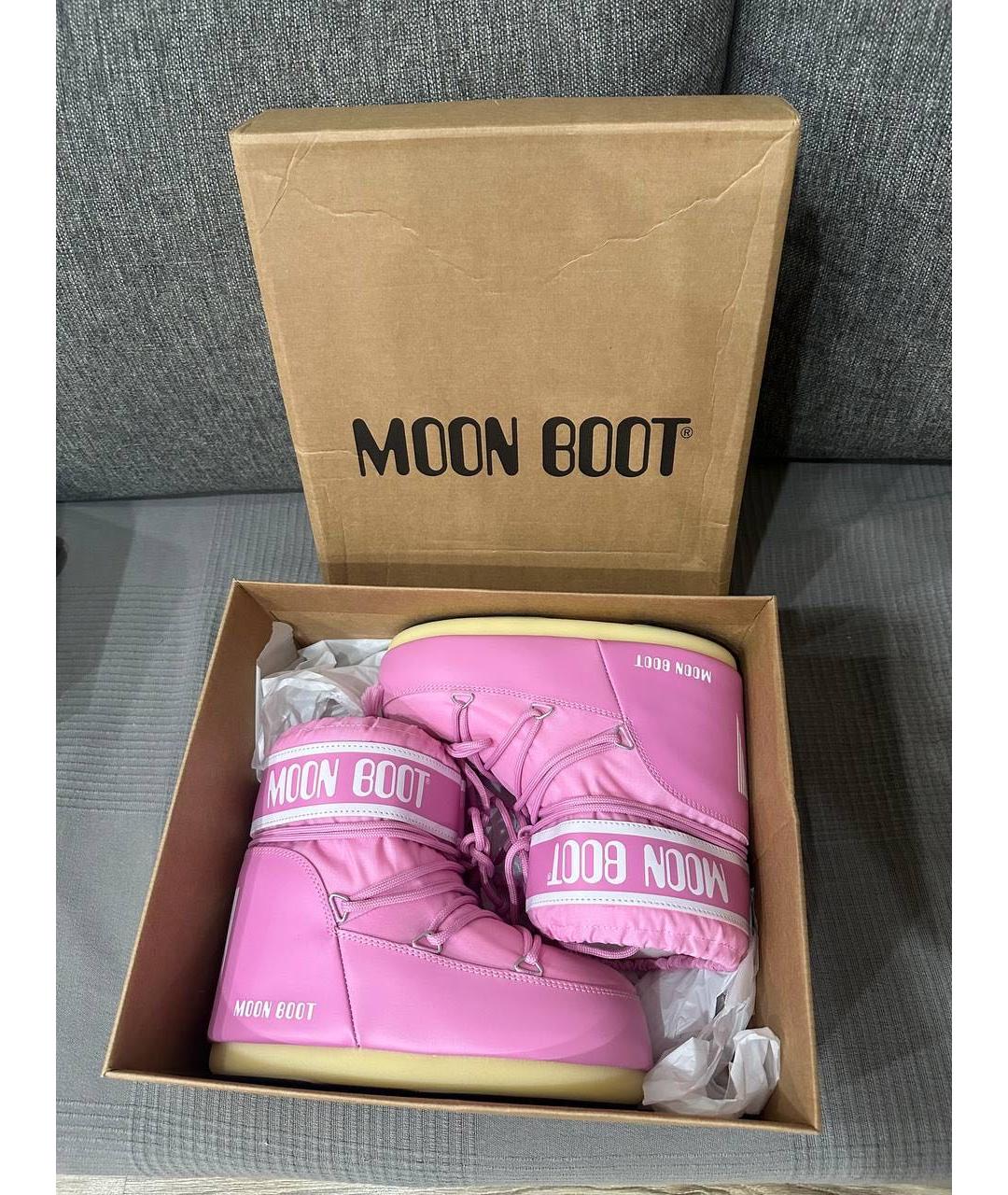 MOON BOOT Розовые ботинки, фото 5