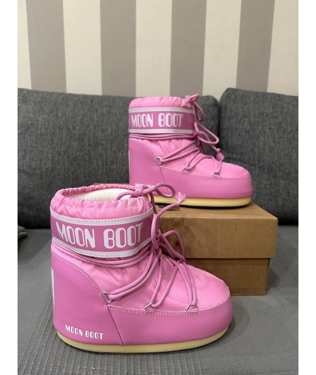MOON BOOT Розовые ботинки, фото 4