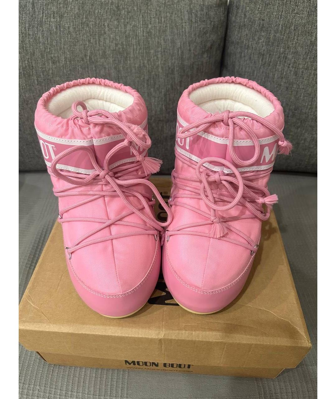 MOON BOOT Розовые ботинки, фото 2