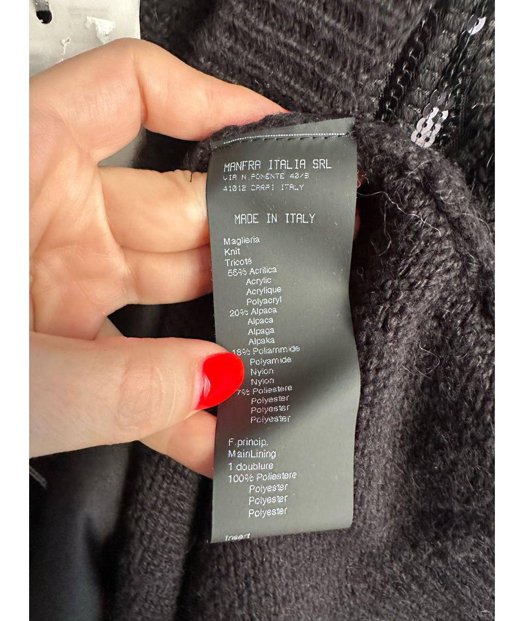 ERMANNO FIRENZE Черный шерстяной джемпер / свитер, фото 4