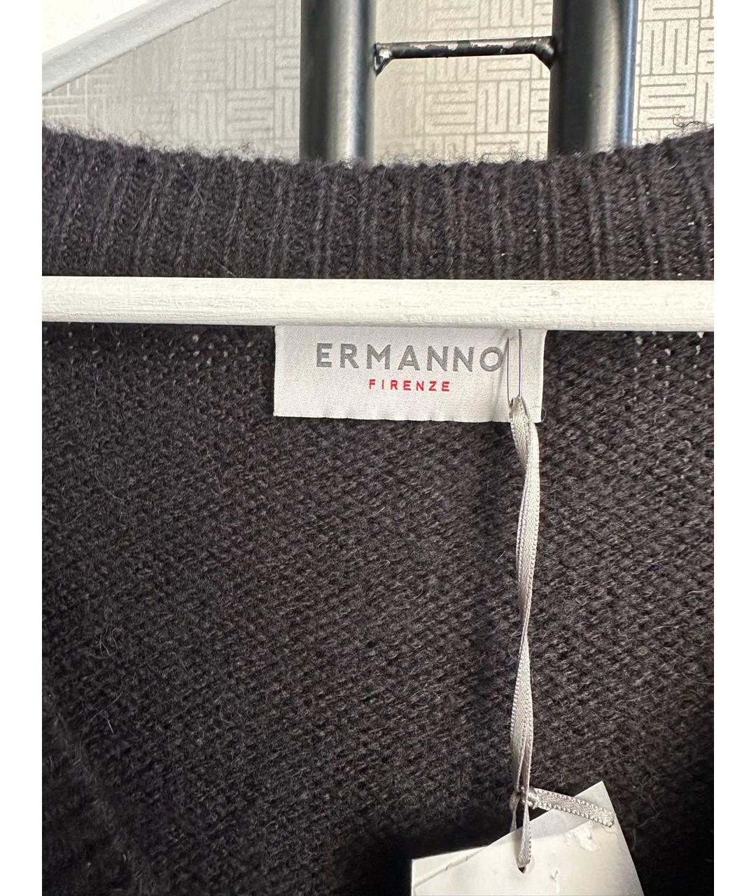 ERMANNO FIRENZE Черный шерстяной джемпер / свитер, фото 5