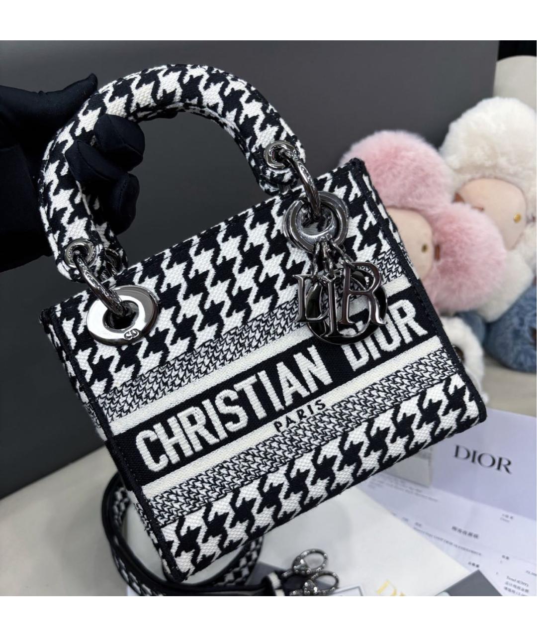 CHRISTIAN DIOR Черная тканевая сумка тоут, фото 2